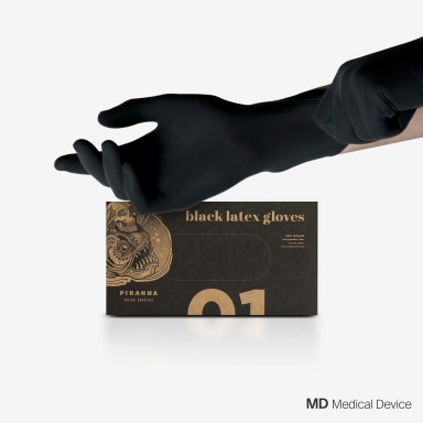 Piranha Latex Disposable Gloves Black