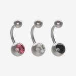 Piranha Banana with Stone 316L Surgical Steel