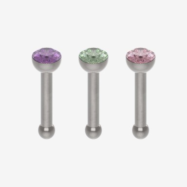 Piranha Nose Recto Surgical Steel 316L with Stone