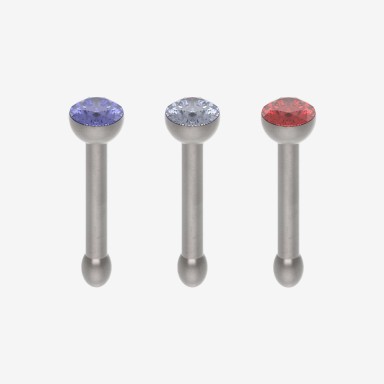 Piranha Nose Recto with Stone Titanium Polished