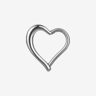 Piranha Argola Hinged Heart Steel Basicline