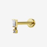 Piranha Labret Big Square Jewelled Steel Zirconline