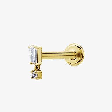 Piranha Labret Big Square Jewelled Steel Zirconline